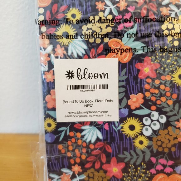 Bloom Daily Planner Bound To Do Book, Floral Dots (Set of 2) - Picture 4 of 9